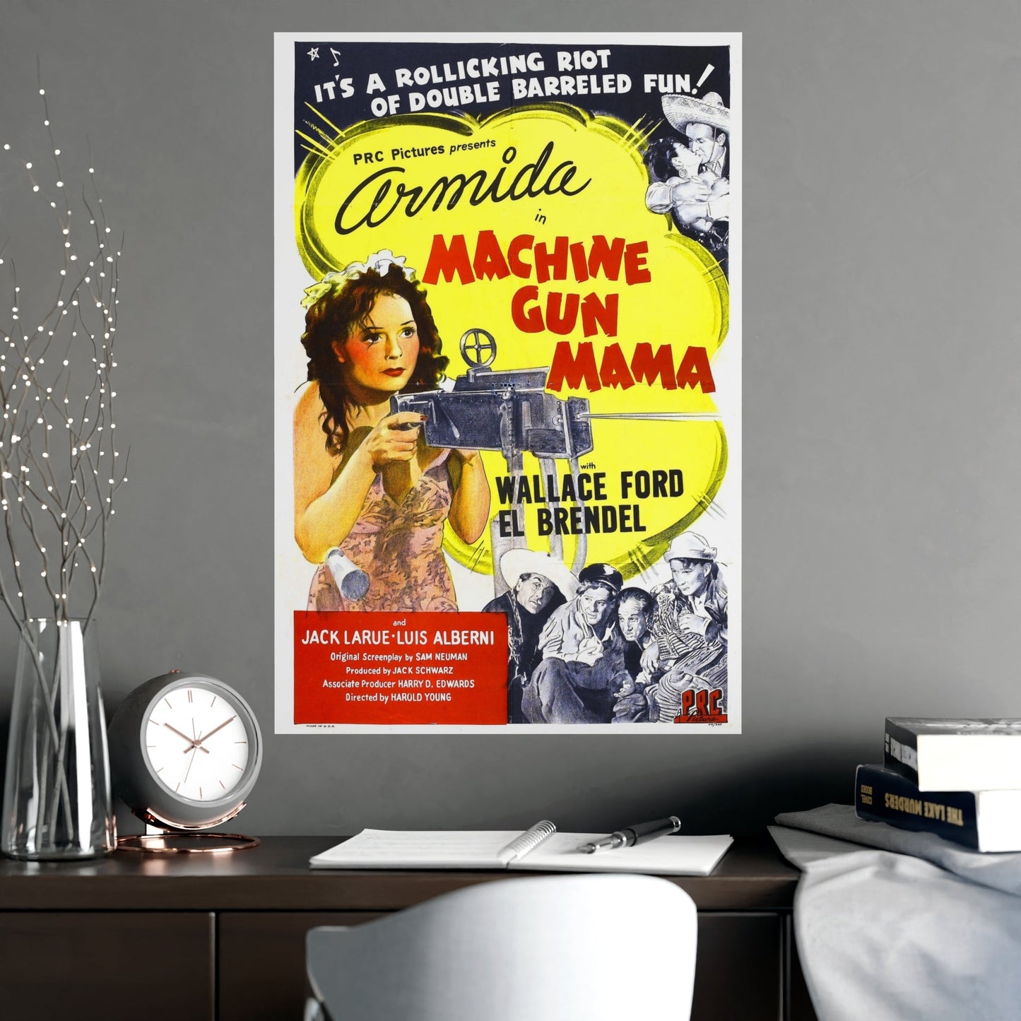 MACHINE GUN MAMA 1944 - Paper Movie Poster-The Sticker Space