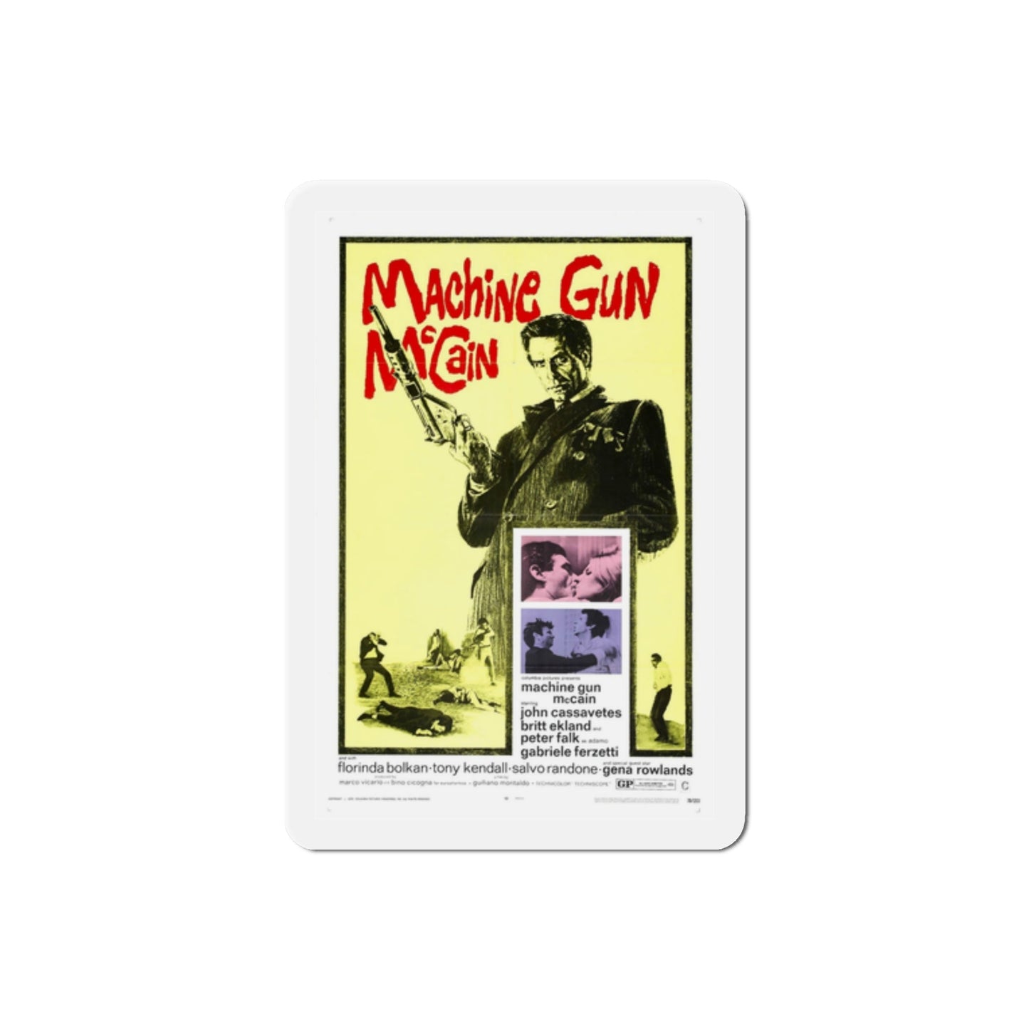 Machine Gun McCain 1970 Movie Poster Die-Cut Magnet-2 Inch-The Sticker Space