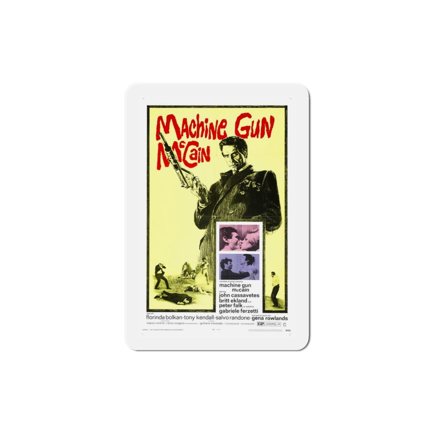 Machine Gun McCain 1970 Movie Poster Die-Cut Magnet-3 Inch-The Sticker Space