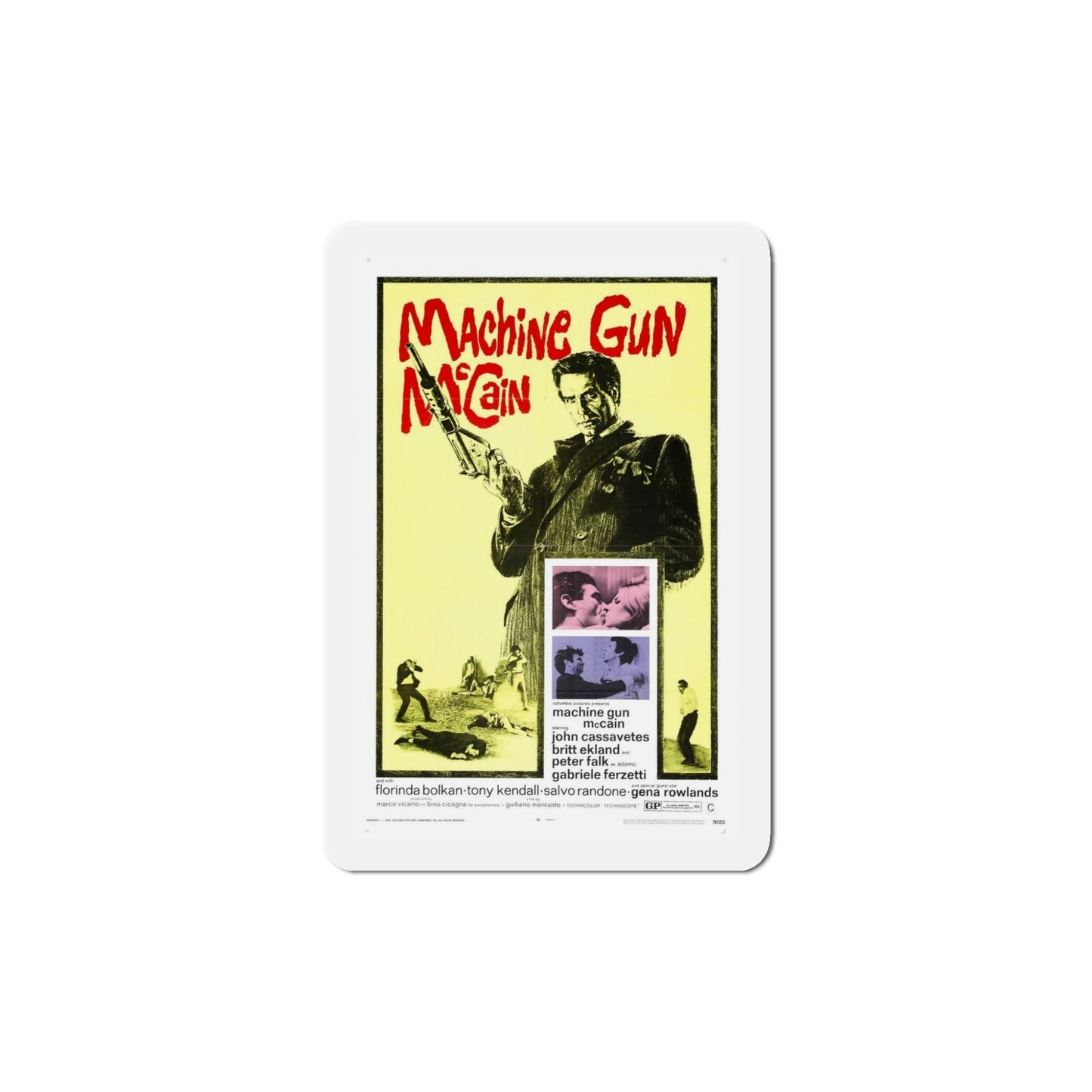 Machine Gun McCain 1970 Movie Poster Die-Cut Magnet-5 Inch-The Sticker Space