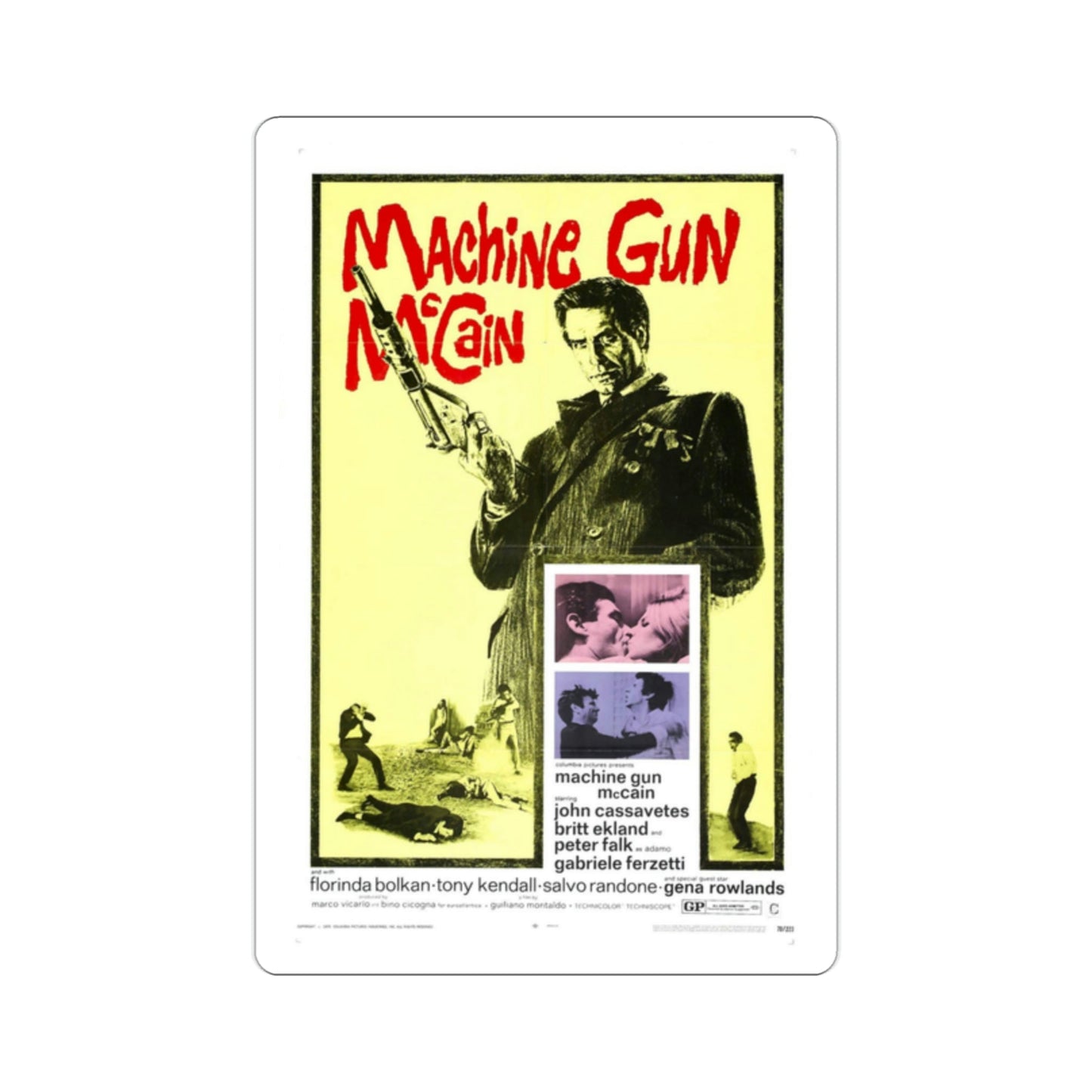 Machine Gun McCain 1970 Movie Poster STICKER Vinyl Die-Cut Decal-2 Inch-The Sticker Space