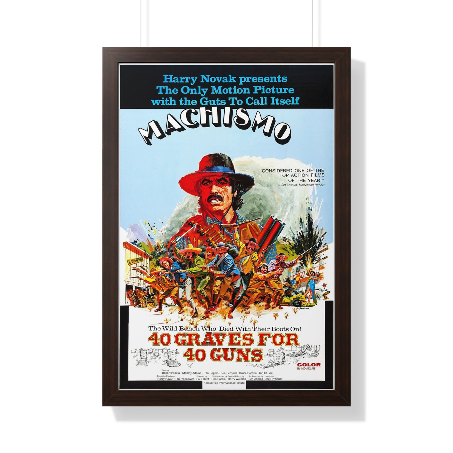 MACHISMO 40 GRAVES FOR 40 GUNS 1971 - Framed Movie Poster-20" x 30"-The Sticker Space