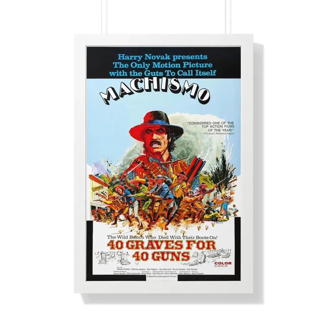 MACHISMO 40 GRAVES FOR 40 GUNS 1971 - Framed Movie Poster - The Sticker Space