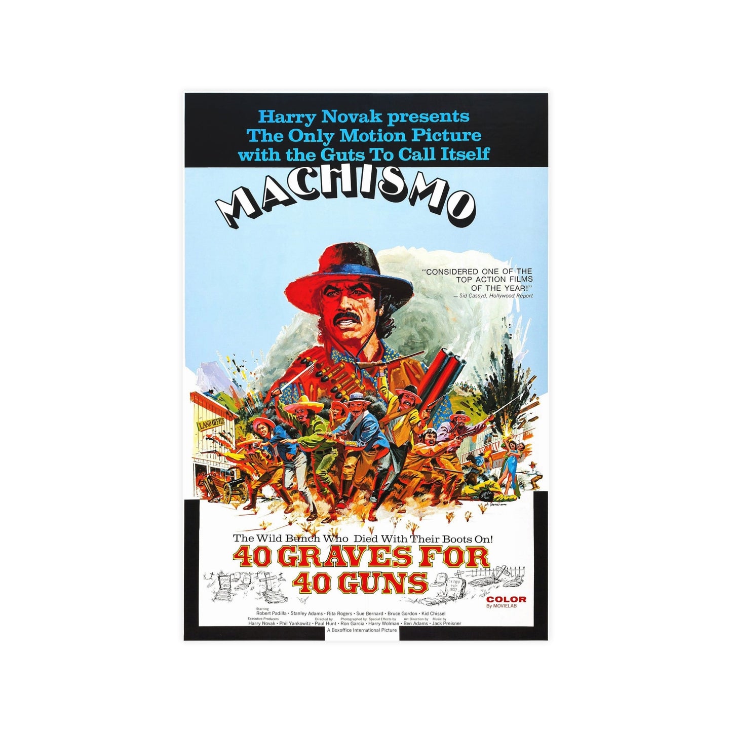 MACHISMO 40 GRAVES FOR 40 GUNS 1971 - Paper Movie Poster-12″ x 18″ (Vertical)-The Sticker Space