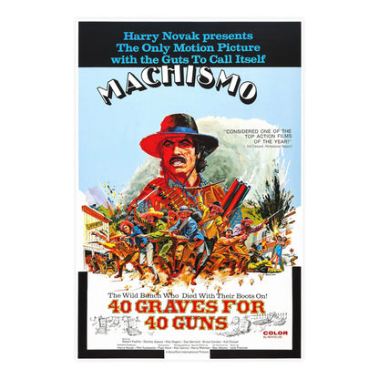 MACHISMO 40 GRAVES FOR 40 GUNS 1971 - Paper Movie Poster-24″ x 36″ (Vertical)-The Sticker Space