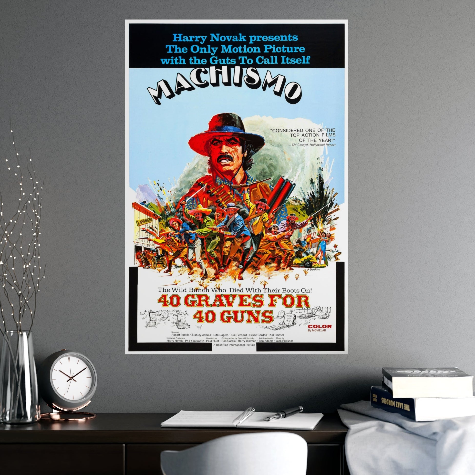 MACHISMO 40 GRAVES FOR 40 GUNS 1971 - Paper Movie Poster-The Sticker Space