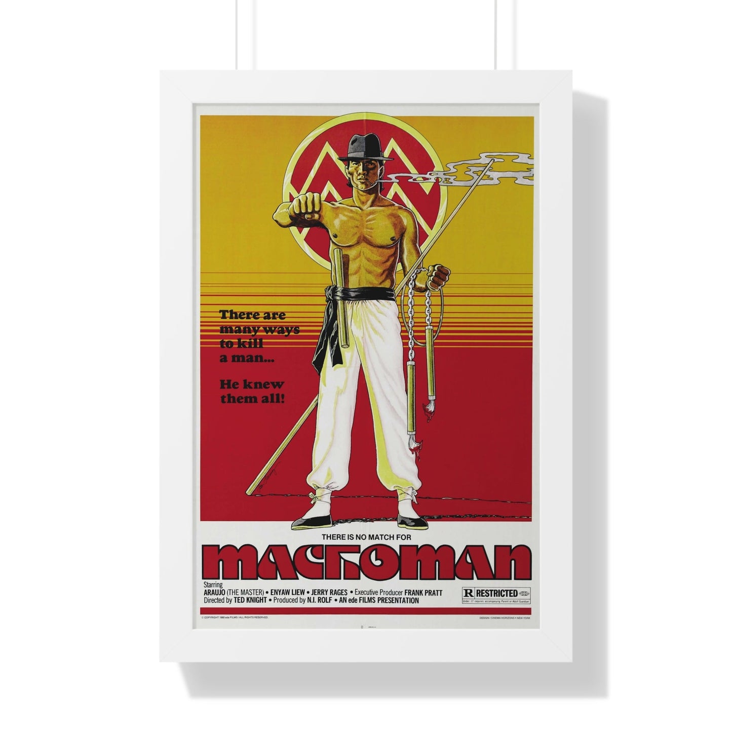 MACHOMAN 1980 - Framed Movie Poster-16″ x 24″-The Sticker Space