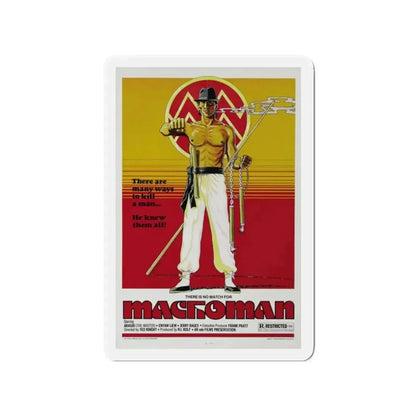 MACHOMAN 1980 Movie Poster - Refrigerator Magnet 2 Inch Die-Cut - The Sticker Space