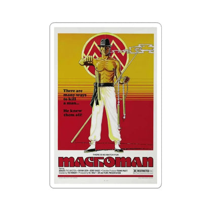MACHOMAN 1980 Movie Poster - STICKER Vinyl Kiss-Cut Decal 4 Inch White - The Sticker Space