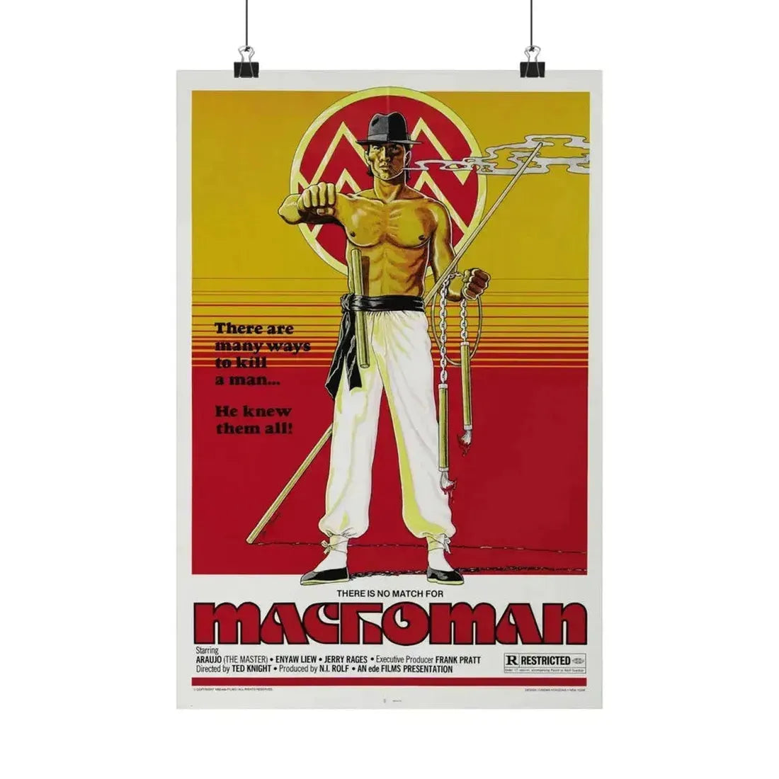 MACHOMAN 1980 - Paper Movie Poster 12″ x 18″ Matte - The Sticker Space