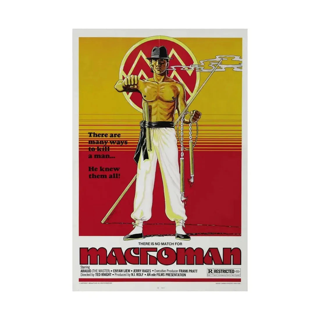 MACHOMAN 1980 - Paper Movie Poster - The Sticker Space