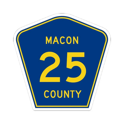 Macon County 25 (Illinois) (Road Sign) STICKER Vinyl Kiss-Cut Decal 4 Inch White - The Sticker Space