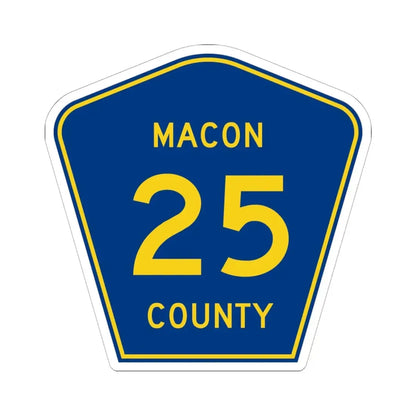 Macon County 25 (Illinois) (Road Sign) STICKER Vinyl Kiss-Cut Decal 6 Inch White - The Sticker Space