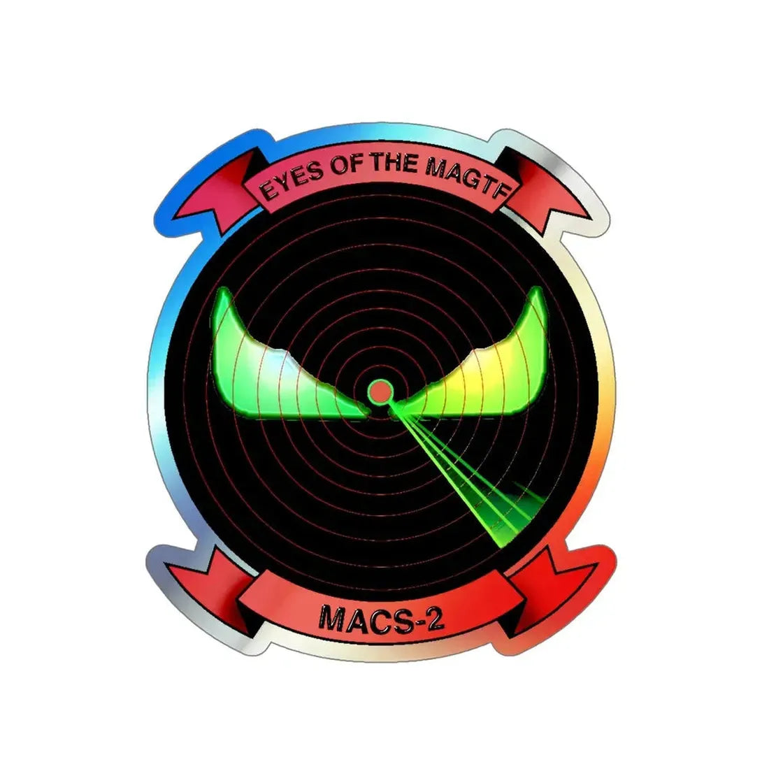 MACS 2 Eyes of the MAGTF (USMC) Holographic STICKER Die-Cut Vinyl Decal 6 Inch Holographic - The Sticker Space