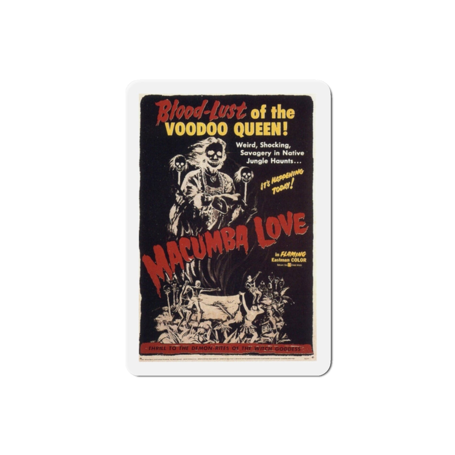 Macumba Love 1960 Movie Poster Die-Cut Magnet-2 Inch-The Sticker Space