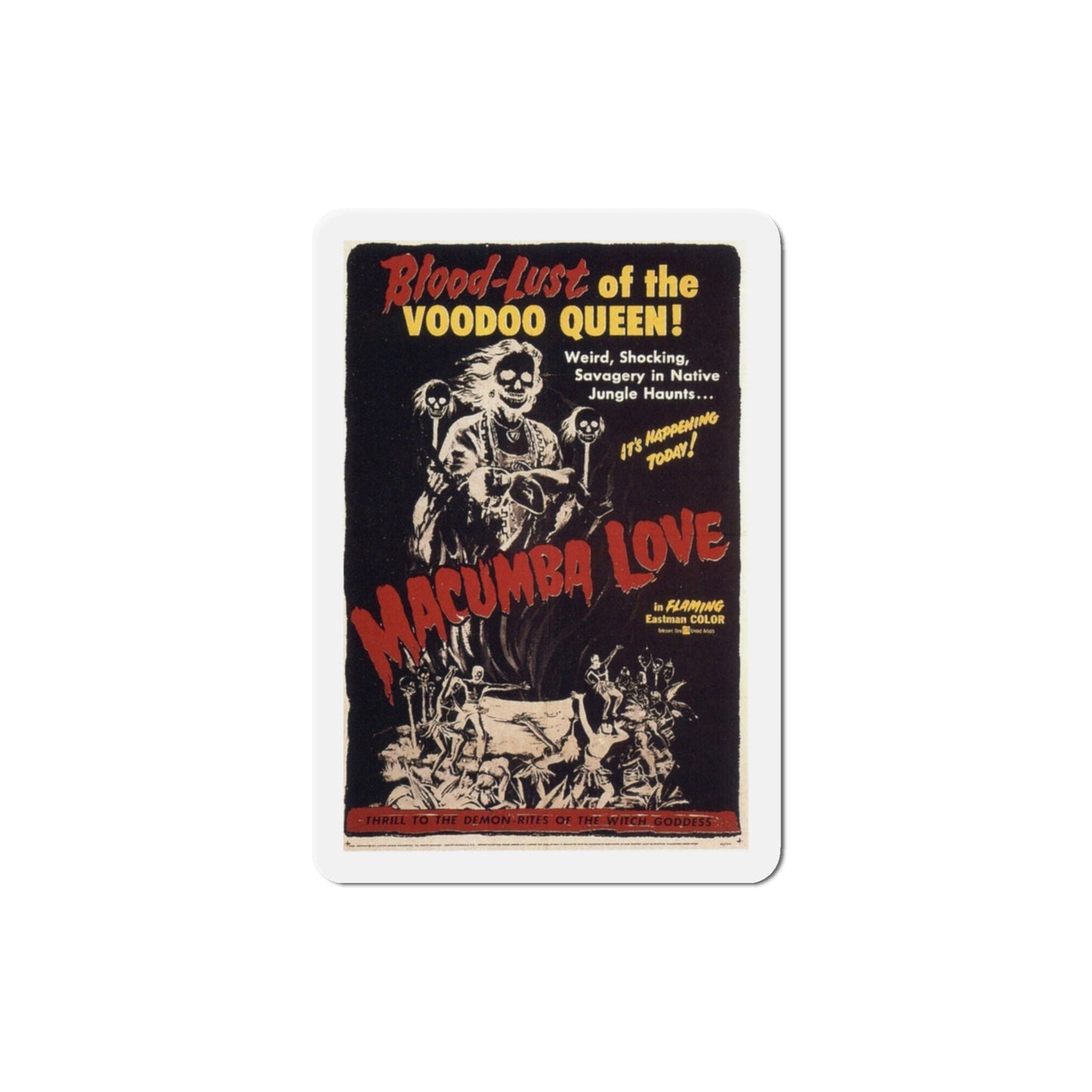 Macumba Love 1960 Movie Poster Die-Cut Magnet-3 Inch-The Sticker Space