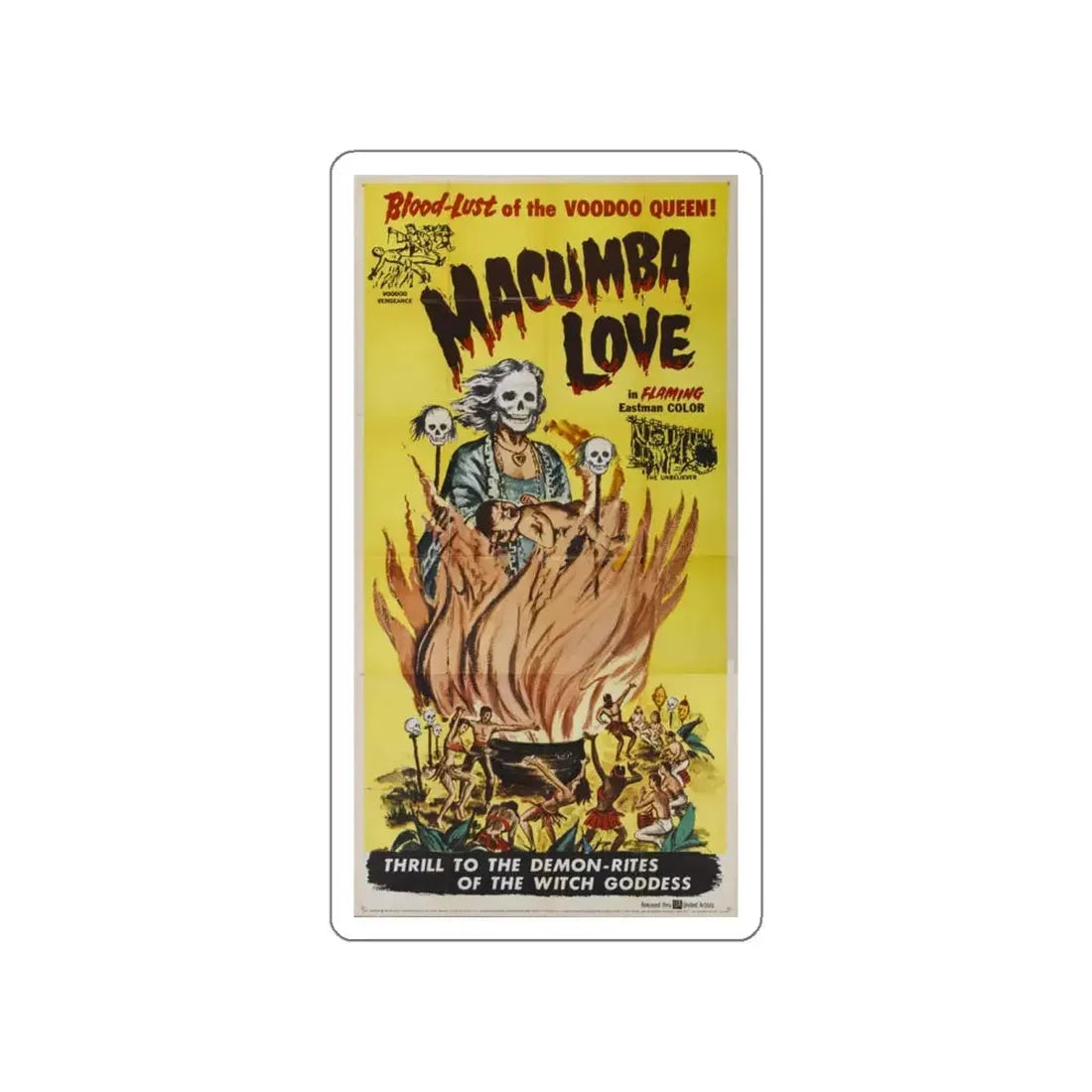 MACUMBA LOVE 1960 Movie Poster STICKER Vinyl Die-Cut Decal 4 Inch - The Sticker Space