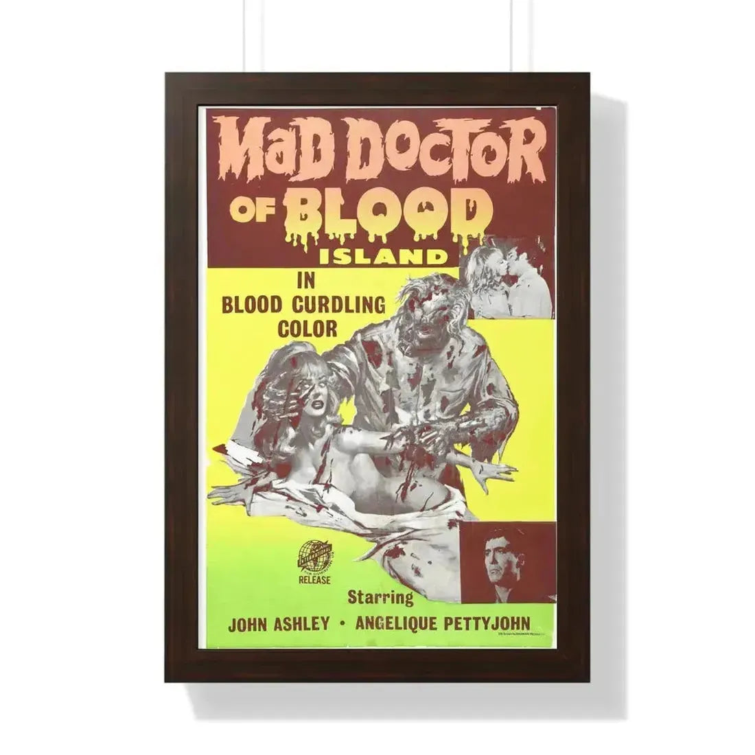 MAD DOCTOR OF BLOOD ISLAND 1969 - Framed Movie Poster 16″ x 24″ Walnut - The Sticker Space