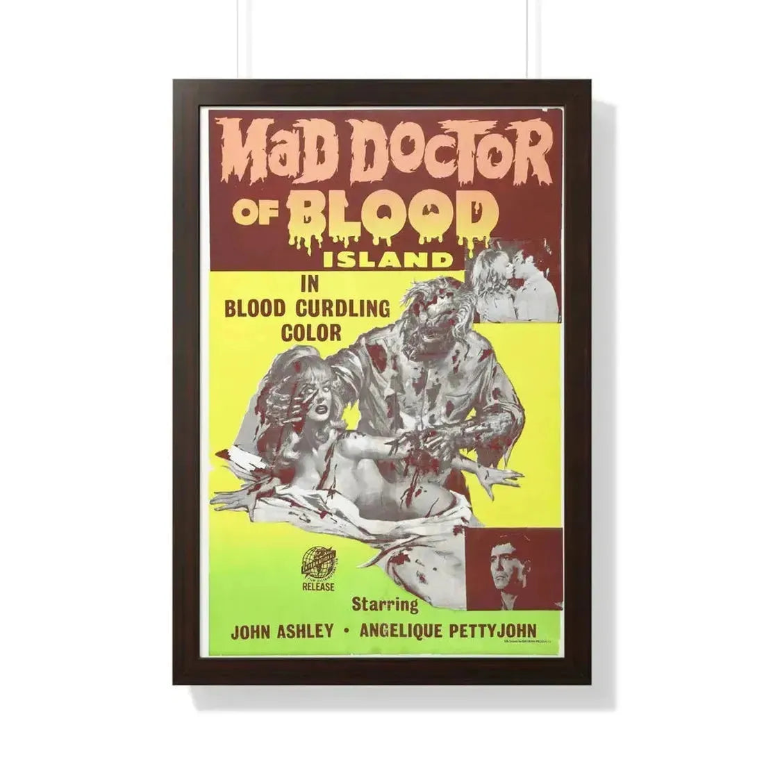 MAD DOCTOR OF BLOOD ISLAND 1969 - Framed Movie Poster 20" x 30" Walnut - The Sticker Space