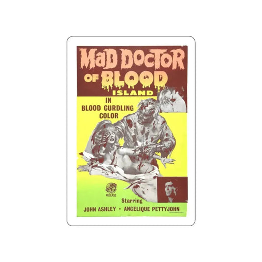 MAD DOCTOR OF BLOOD ISLAND 1969 Movie Poster STICKER Vinyl Die-Cut Decal 2 Inch - The Sticker Space