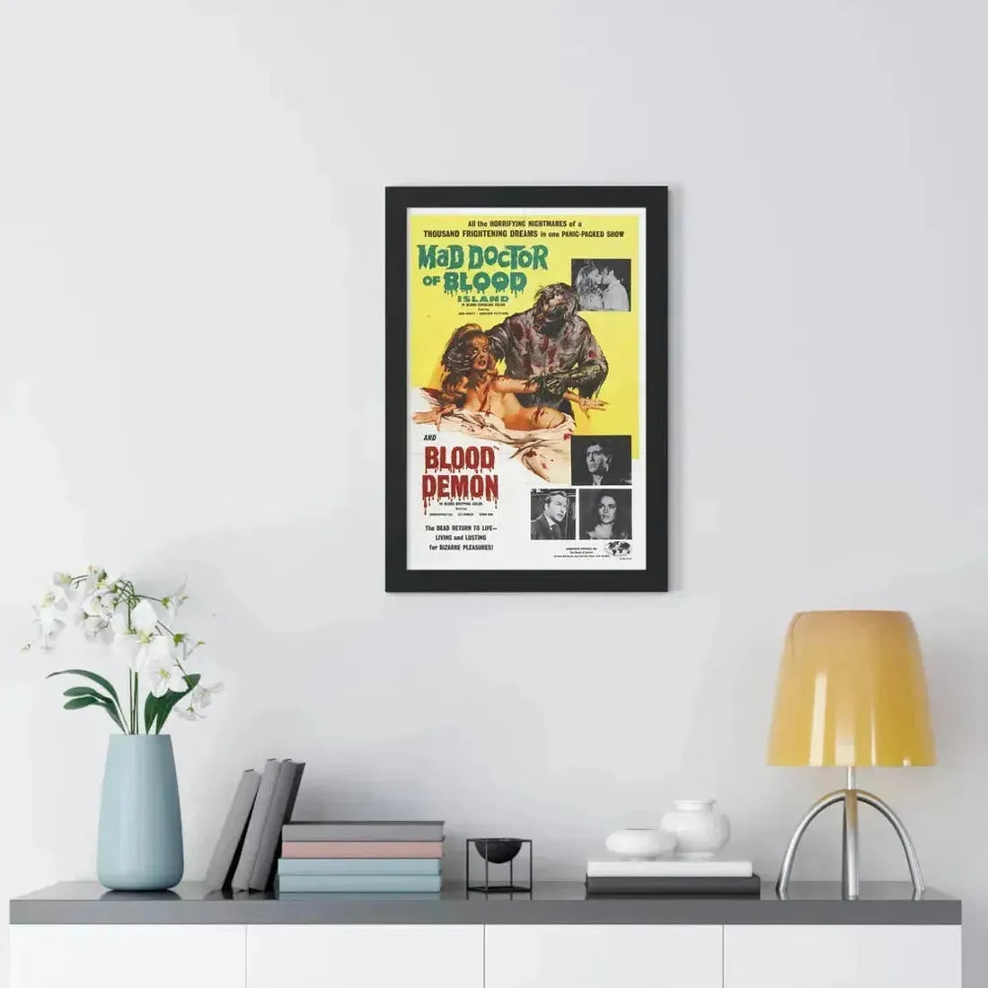 MAD DOCTOR OF BLOOD ISLAND + BLOOD DEMON 1969 - Framed Movie Poster - The Sticker Space