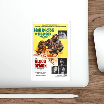 MAD DOCTOR OF BLOOD ISLAND + BLOOD DEMON 1969 Movie Poster STICKER Vinyl Die-Cut Decal-The Sticker Space