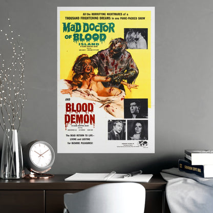 MAD DOCTOR OF BLOOD ISLAND + BLOOD DEMON 1969 - Paper Movie Poster-The Sticker Space