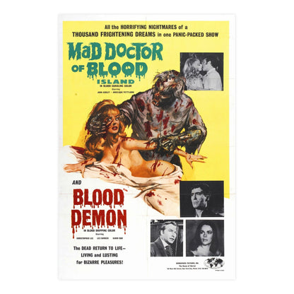 MAD DOCTOR OF BLOOD ISLAND + BLOOD DEMON 1969 - Paper Movie Poster-24″ x 36″ (Vertical)-The Sticker Space