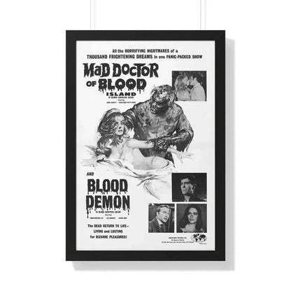 MAD DOCTOR OF BLOOD ISLAND + BLOOD DEMON (2) 1969 - Framed Movie Poster 20" x 30" Black - The Sticker Space