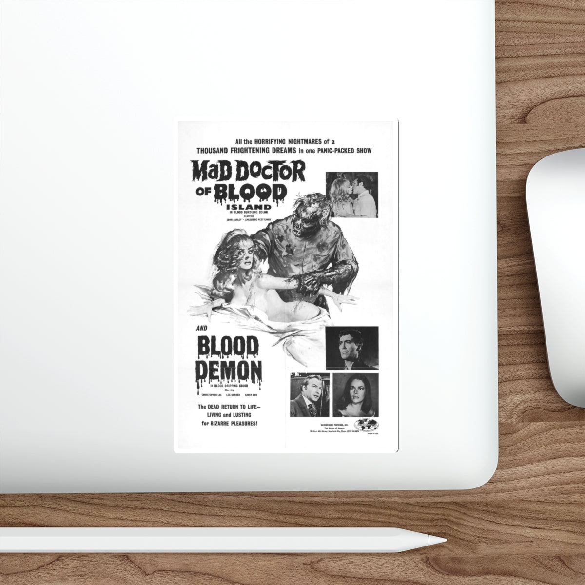 MAD DOCTOR OF BLOOD ISLAND + BLOOD DEMON (2) 1969 Movie Poster STICKER Vinyl Die-Cut Decal-The Sticker Space