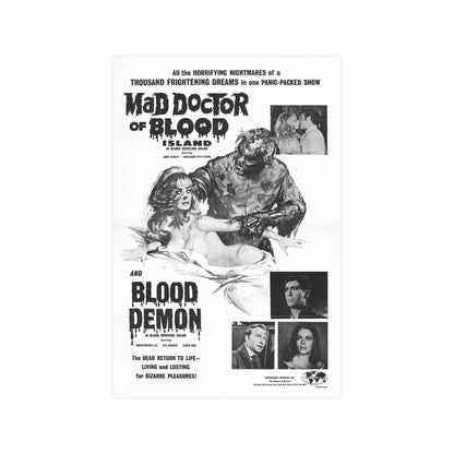 MAD DOCTOR OF BLOOD ISLAND + BLOOD DEMON (2) 1969 - Paper Movie Poster-12″ x 18″ (Vertical)-The Sticker Space