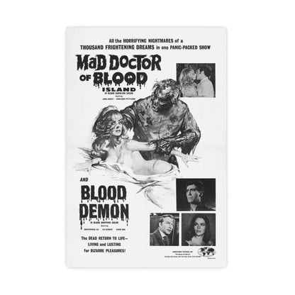 MAD DOCTOR OF BLOOD ISLAND + BLOOD DEMON (2) 1969 - Paper Movie Poster-16″ x 24″ (Vertical)-The Sticker Space
