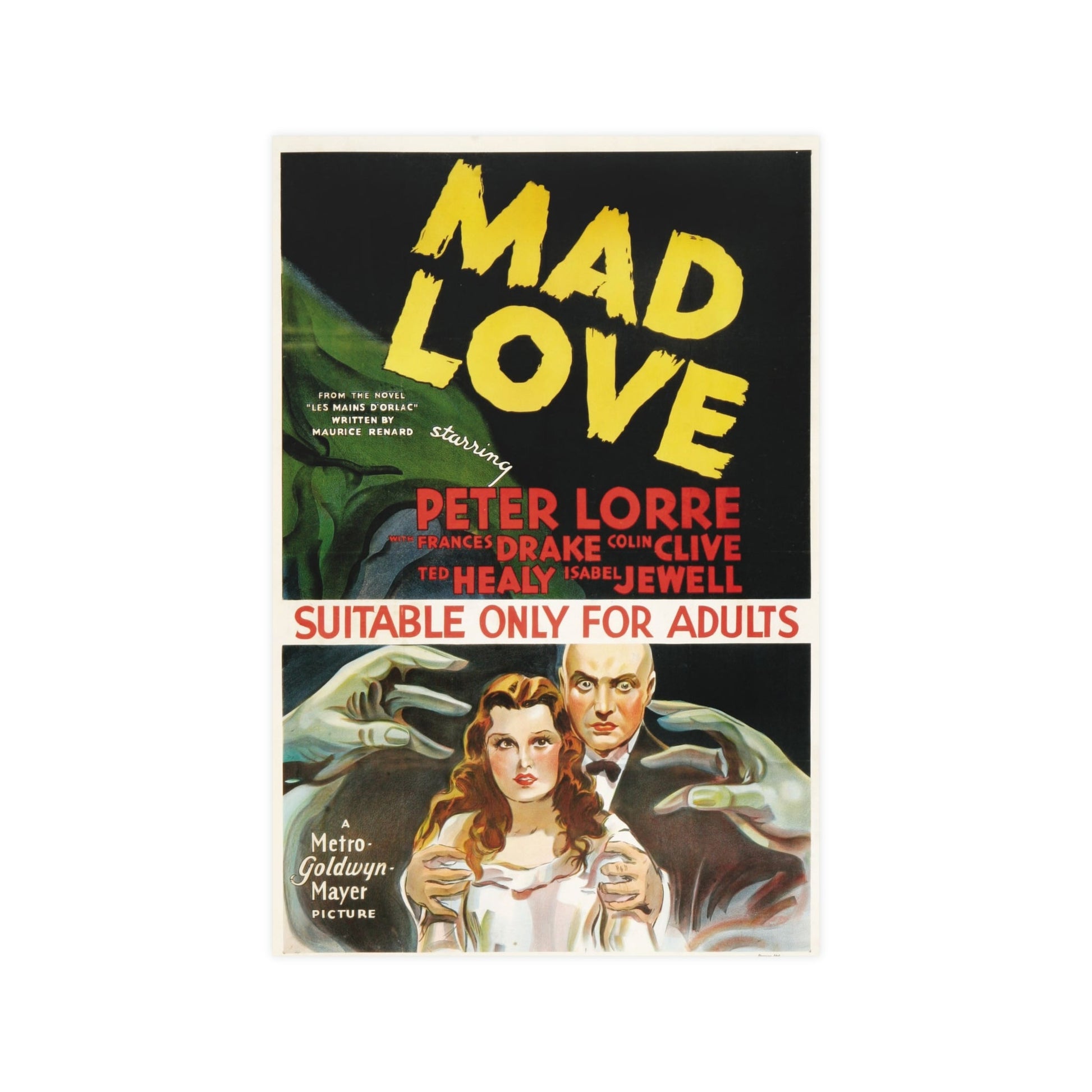 MAD LOVE 1935 - Paper Movie Poster-12″ x 18″ (Vertical)-The Sticker Space