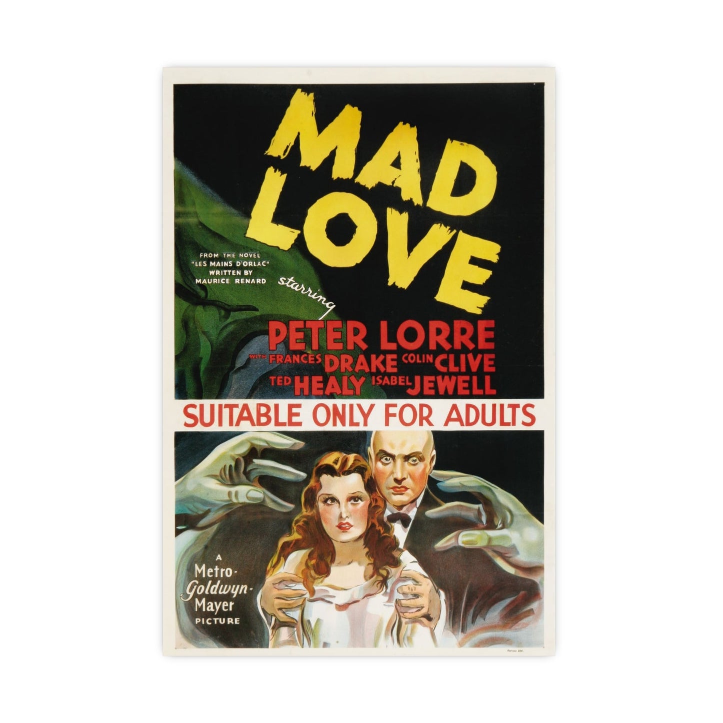 MAD LOVE 1935 - Paper Movie Poster-16″ x 24″ (Vertical)-The Sticker Space