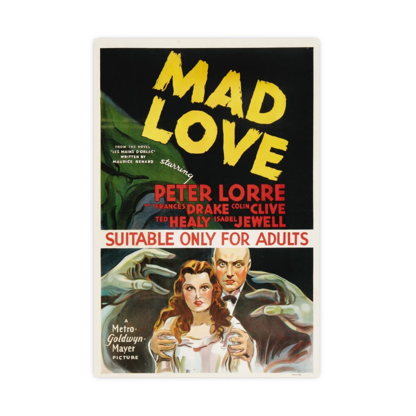 MAD LOVE 1935 - Paper Movie Poster-20″ x 30″ (Vertical)-The Sticker Space