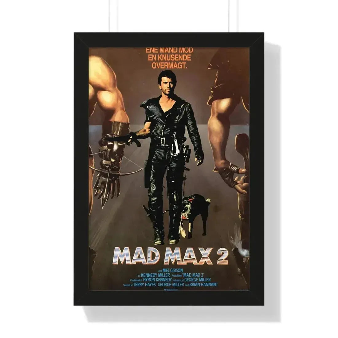MAD MAX 2 (DANISH) 1981 - Framed Movie Poster 16″ x 24″ Black - The Sticker Space