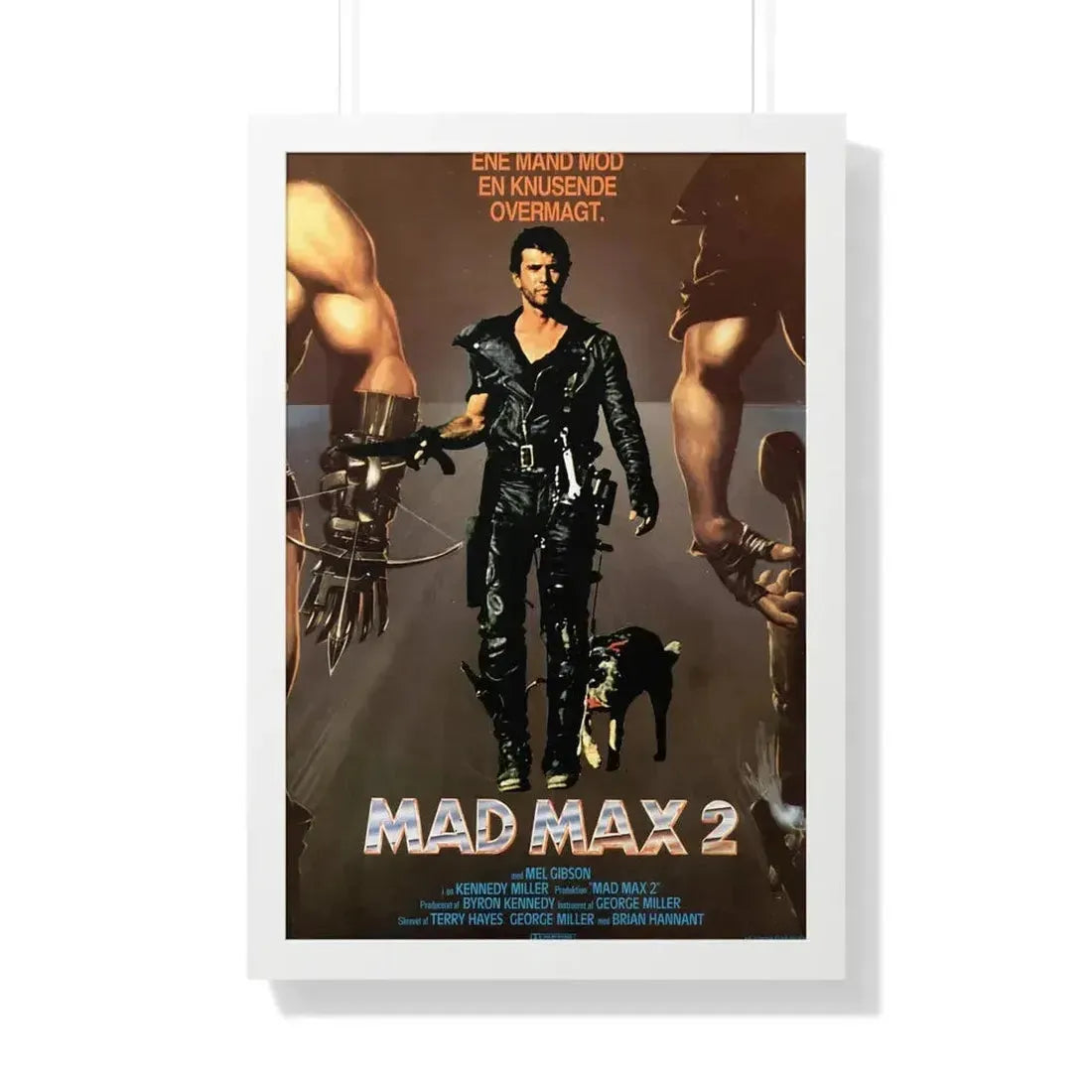 MAD MAX 2 (DANISH) 1981 - Framed Movie Poster 20" x 30" White - The Sticker Space