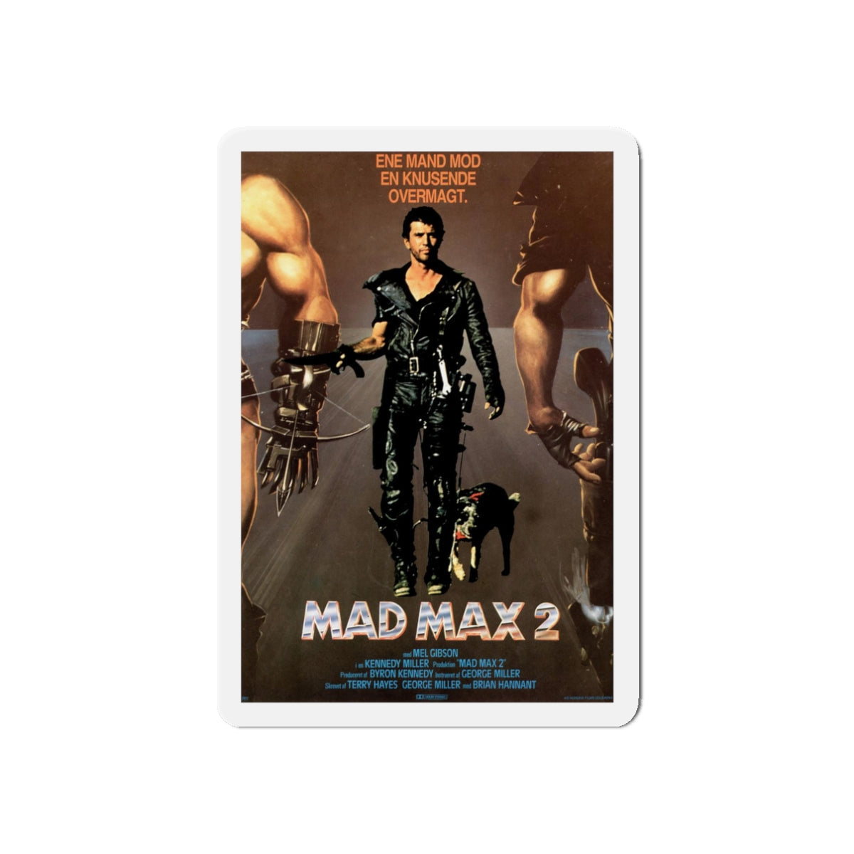 MAD MAX 2 (DANISH) 1981 Movie Poster - Refrigerator Magnet-3" x 3"-The Sticker Space