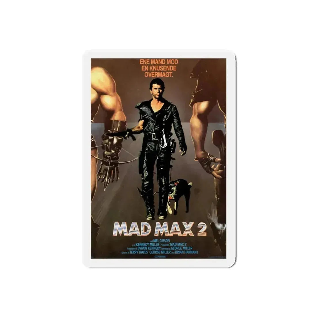 MAD MAX 2 (DANISH) 1981 Movie Poster - Refrigerator Magnet 4 Inch Die-Cut - The Sticker Space
