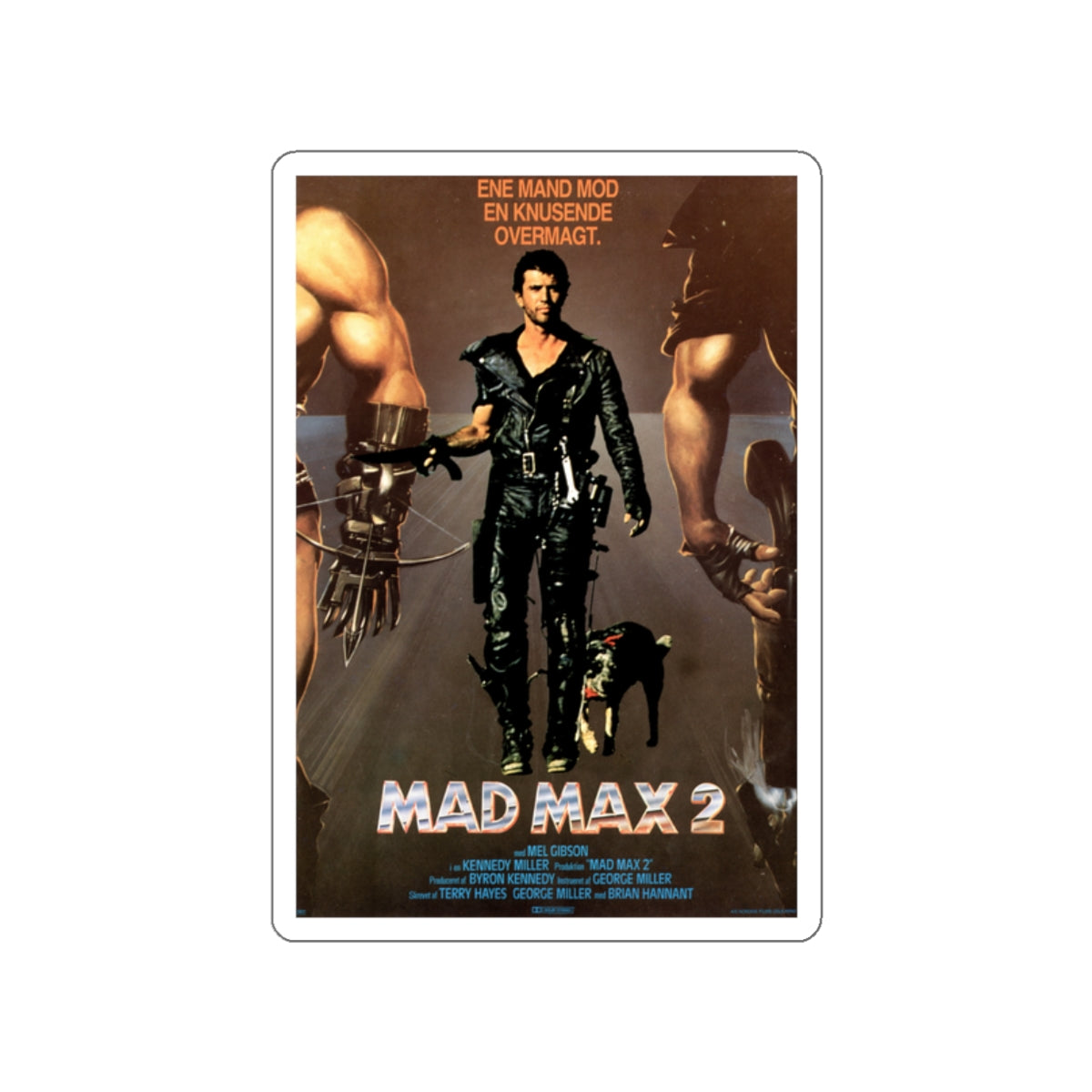 MAD MAX 2 (DANISH) 1981 Movie Poster STICKER Vinyl Die-Cut Decal-2 Inch-The Sticker Space