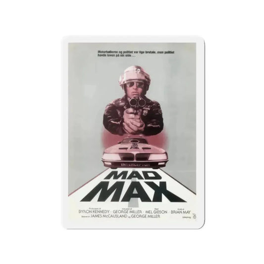 MAD MAX (DANISH) 1979 Movie Poster - Refrigerator Magnet 2 Inch Die-Cut - The Sticker Space