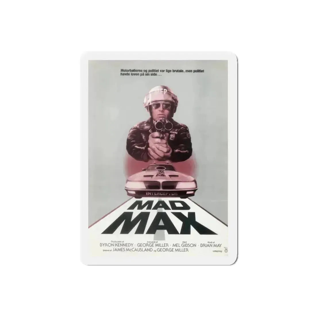 MAD MAX (DANISH) 1979 Movie Poster - Refrigerator Magnet 5 Inch Die-Cut - The Sticker Space