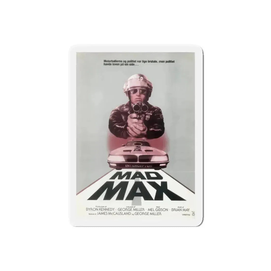 MAD MAX (DANISH) 1979 Movie Poster - Refrigerator Magnet 6 Inch Die-Cut - The Sticker Space
