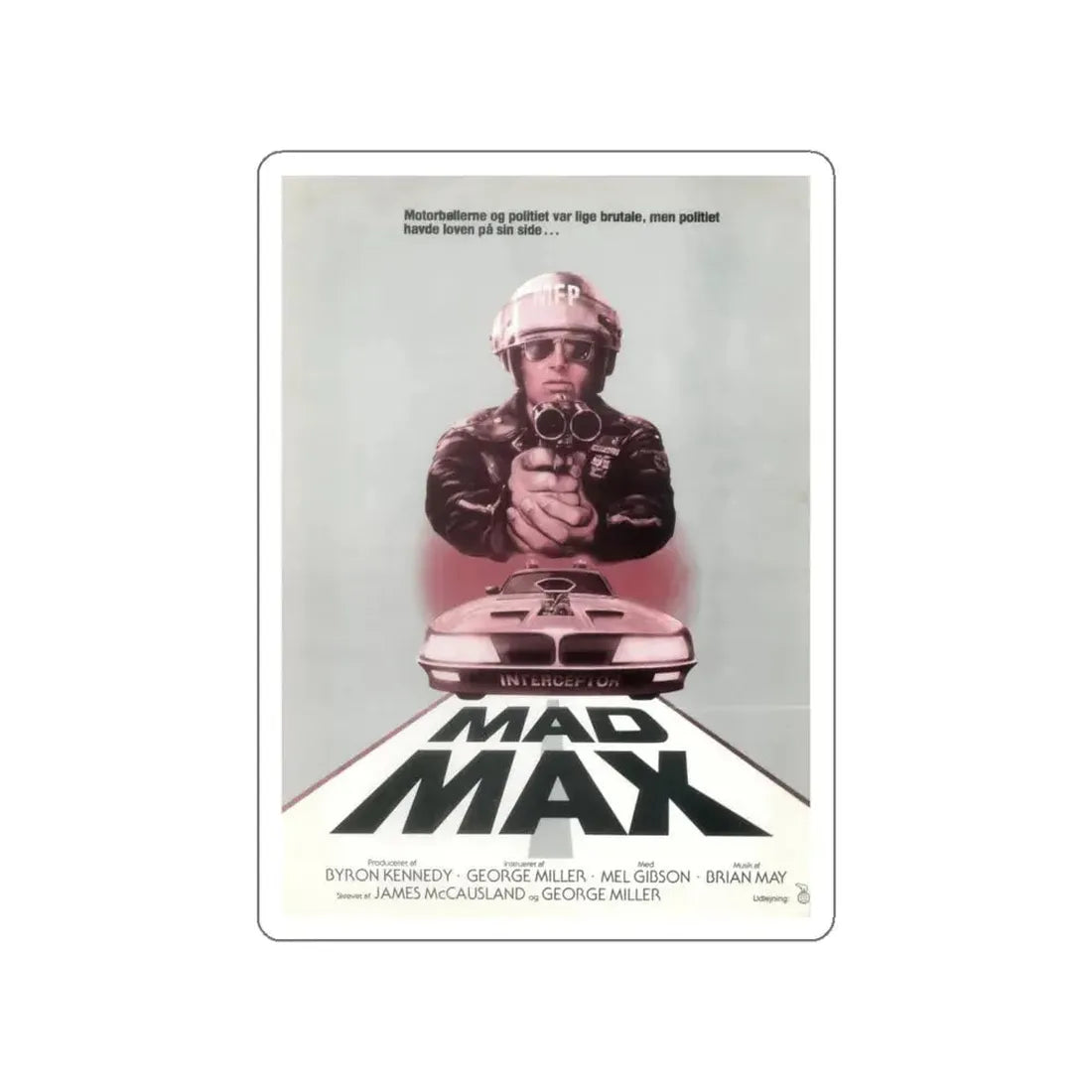 MAD MAX (DANISH) 1979 Movie Poster STICKER Vinyl Die-Cut Decal 6 Inch - The Sticker Space