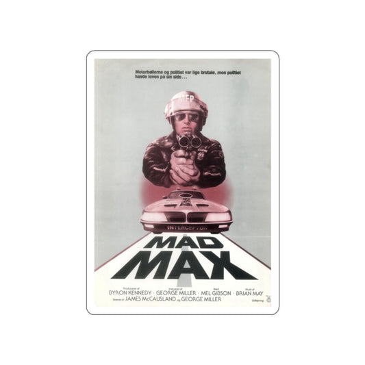 MAD MAX (DANISH) 1979 Movie Poster STICKER Vinyl Die-Cut Decal-White-The Sticker Space