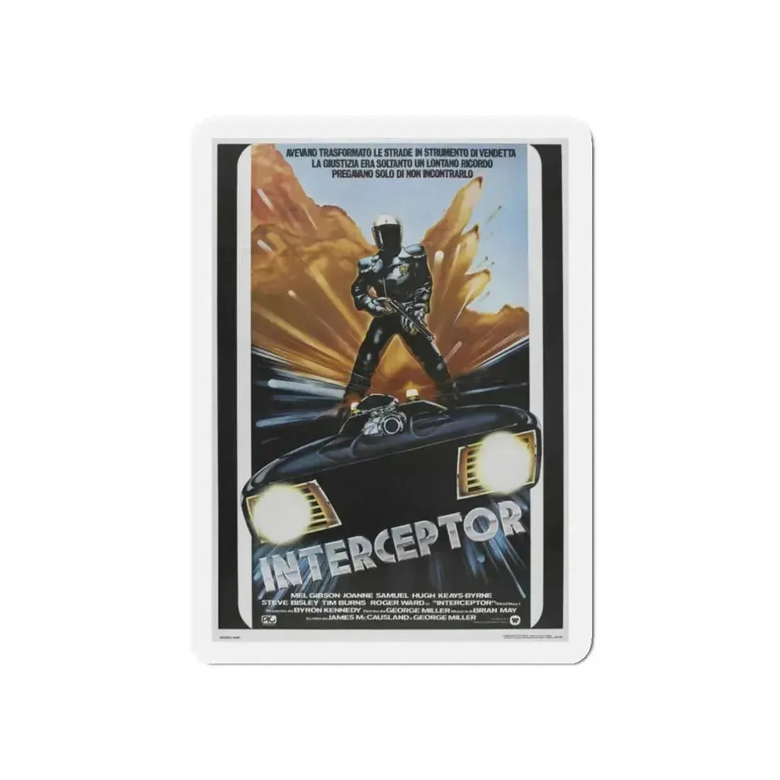 MAD MAX (ITALIAN) 1979 Movie Poster - Refrigerator Magnet 3 Inch Die-Cut - The Sticker Space
