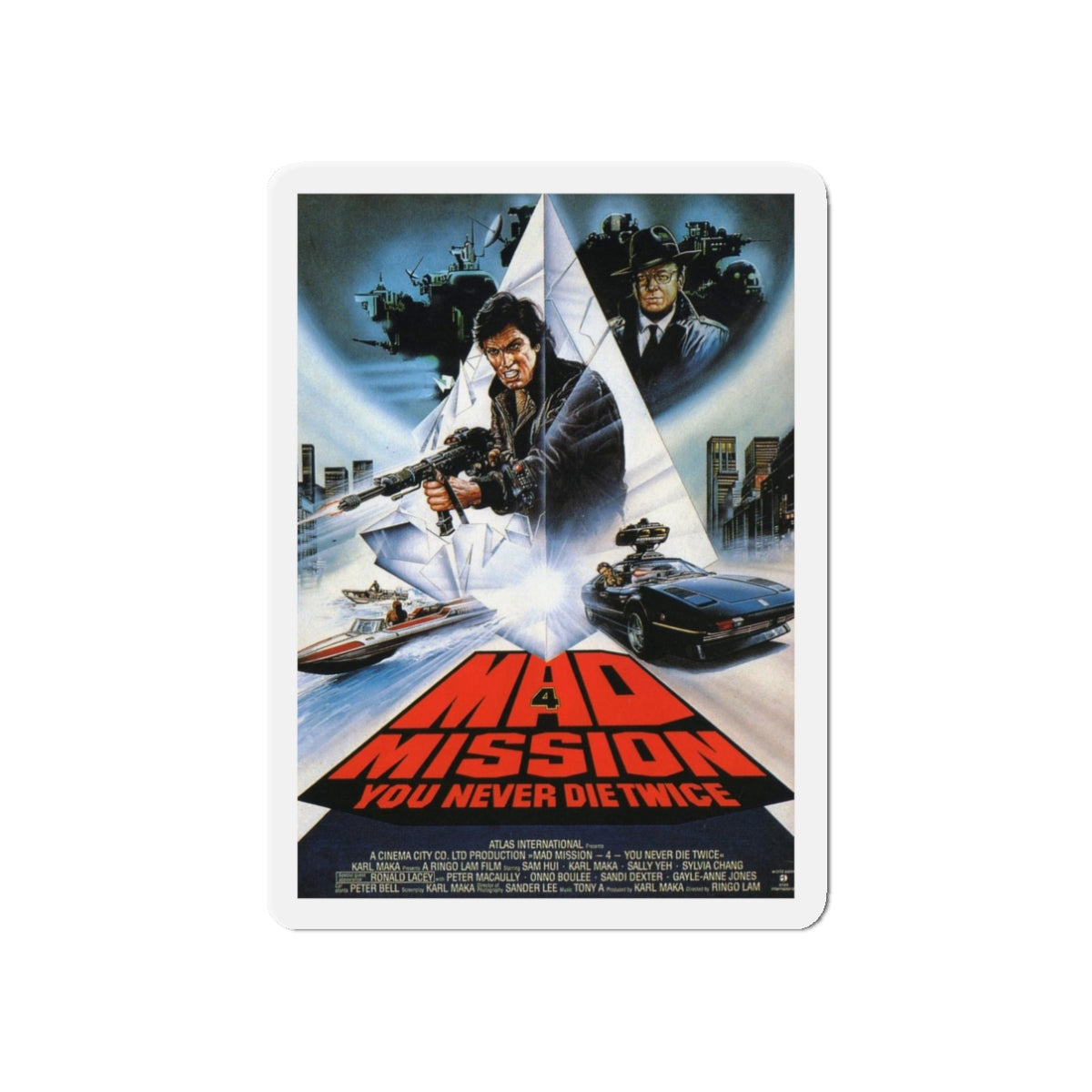 MAD MISSION 4 1986 Movie Poster - Refrigerator Magnet-3" x 3"-The Sticker Space