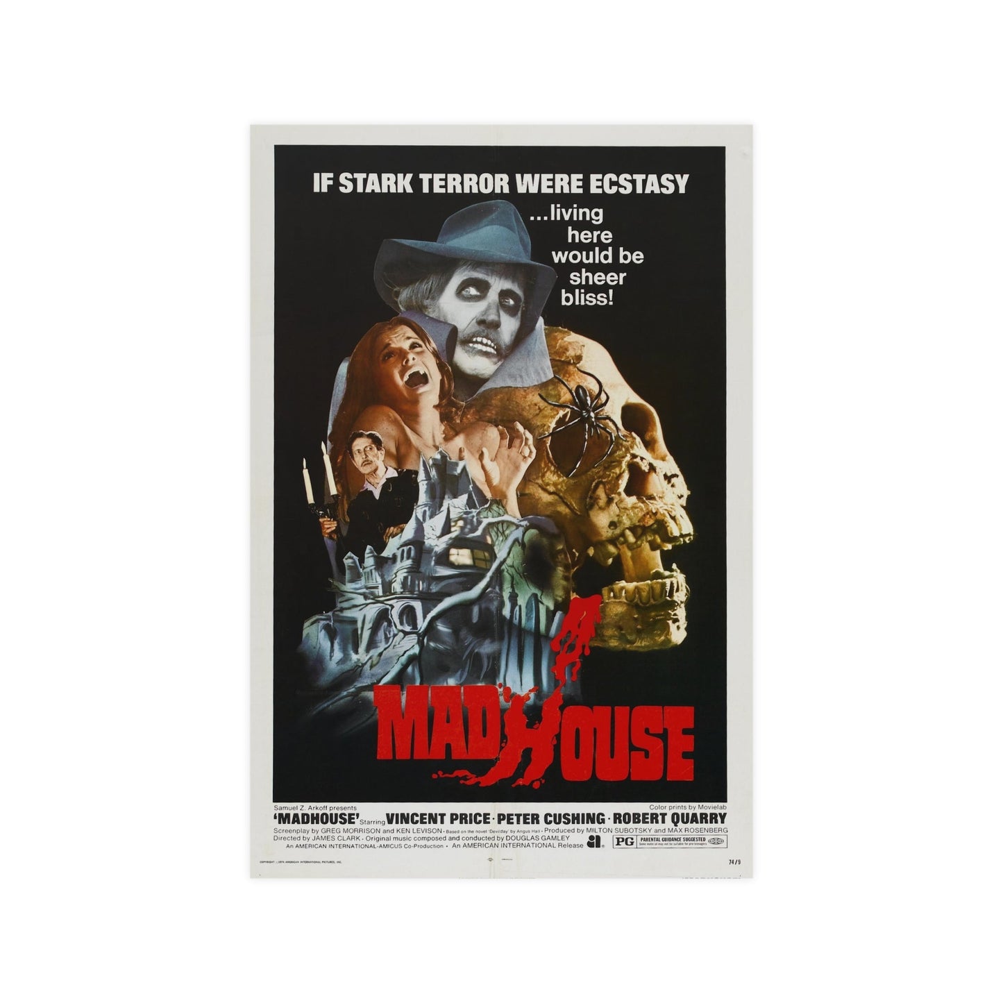 MADHOUSE 1974 - Paper Movie Poster-12″ x 18″ (Vertical)-The Sticker Space