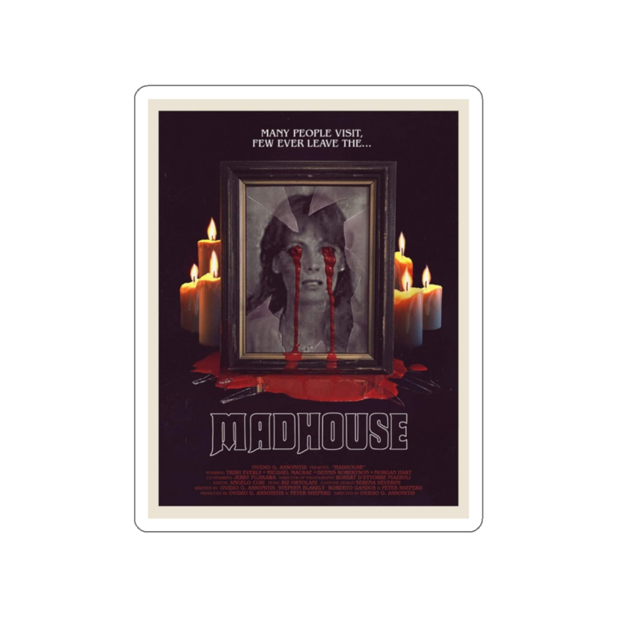 MADHOUSE (2) 1974 Movie Poster STICKER Vinyl Die-Cut Decal-2 Inch-The Sticker Space