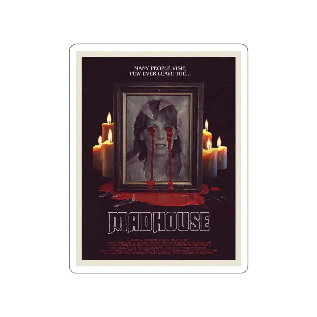 MADHOUSE (2) 1974 Movie Poster STICKER Vinyl Die-Cut Decal 3 Inch - The Sticker Space